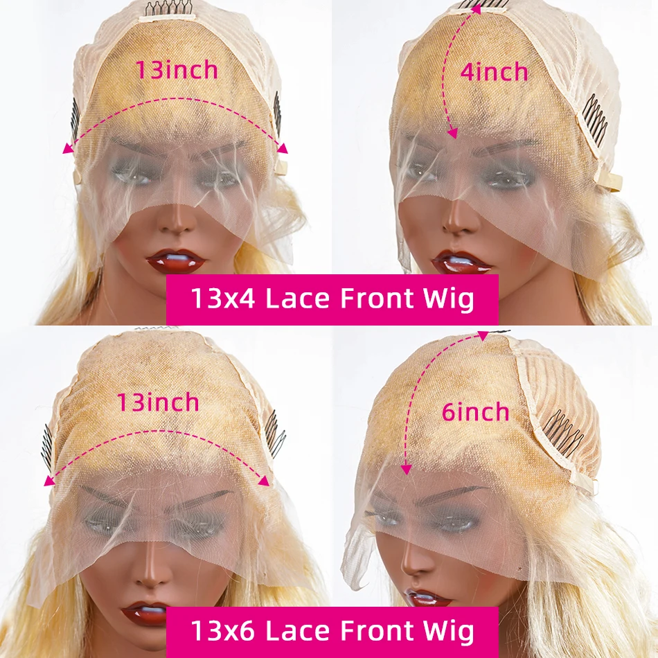 Blonde Body Wave Lace Front Wig 13x6 HD Transparent Lace 13x4 Human Hair Wig 613 Pre Plucked Full Frontal Wigs For Black Women image 6