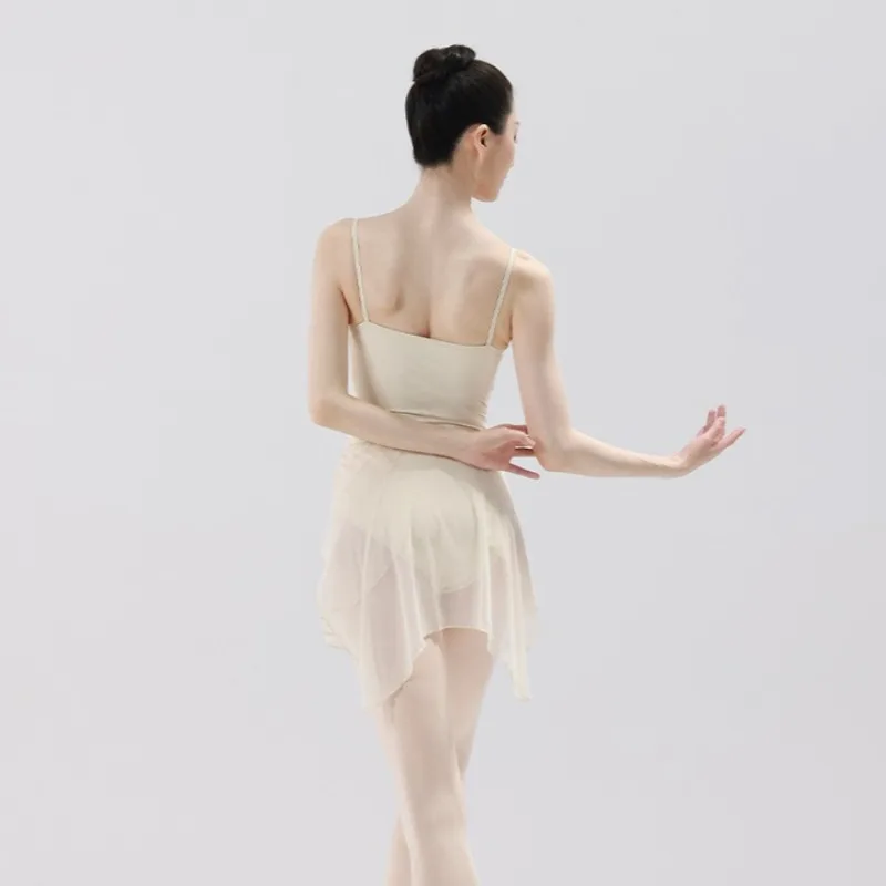 Leotardo de Ballet para mujer, traje de gimnasia con tirantes de mariposa y cuentas, Ropa de baile femenina, Ropa de baile para entrenamiento de baile para adultos