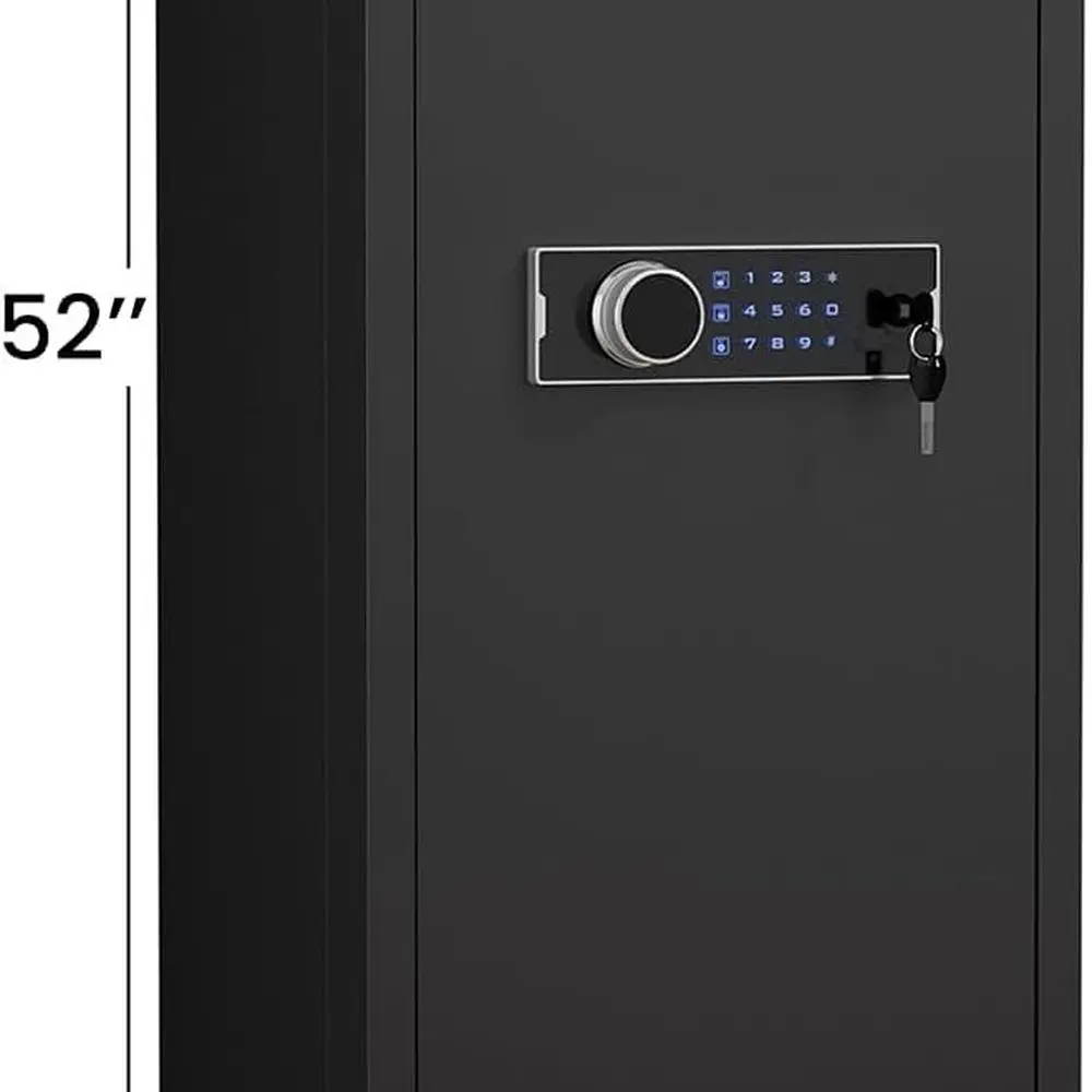 Sturdy 5-8 Gun Security Cabinet with Electronic Password and Alarm System - Large Home Defense Rifle Safe for Quick Access