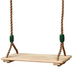 High-Quality Polished Four-Board Anti-Corrosion Wood Swing Outdoor Indoor Hanging Eco-friendly Wooden Swing for Adults Children