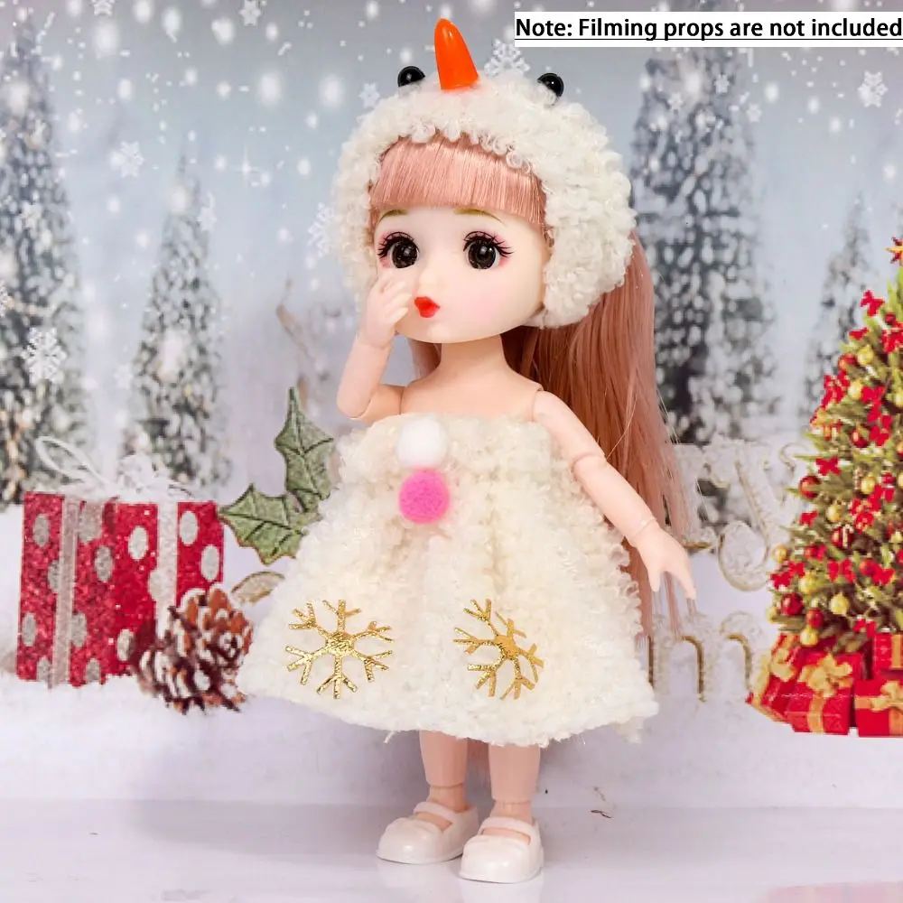 둥근 얼굴 큰 눈 16cm BJD 인형 16cm 피규어 가동식 BJD 인형 13 관절 1/12 스케일 귀여운 얼굴 BJD 인형 소녀 장난감