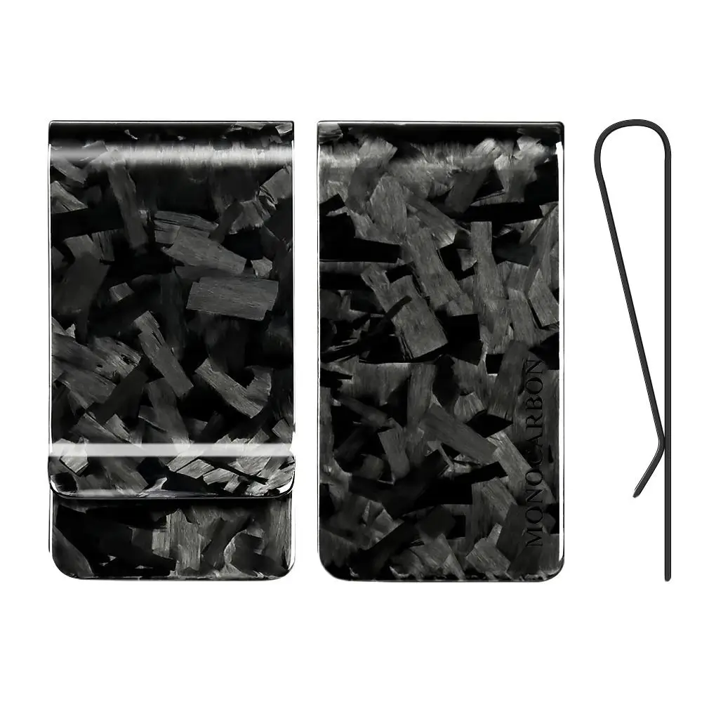 Tarjetero de fibra de carbono Real a la moda, Clip para dinero minimalista delgado, Clip para efectivo elegante, Unisex