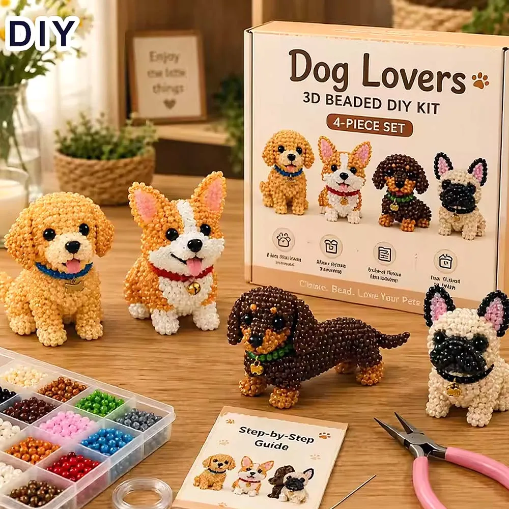 Kit de Herramientas para Hacer Adornos de Animales 3D con Cuentas, Manualidades DIY, Pájaros Pequeños, Mascotas, Insectos, para Adultos, Proyectos de Arte Creativo