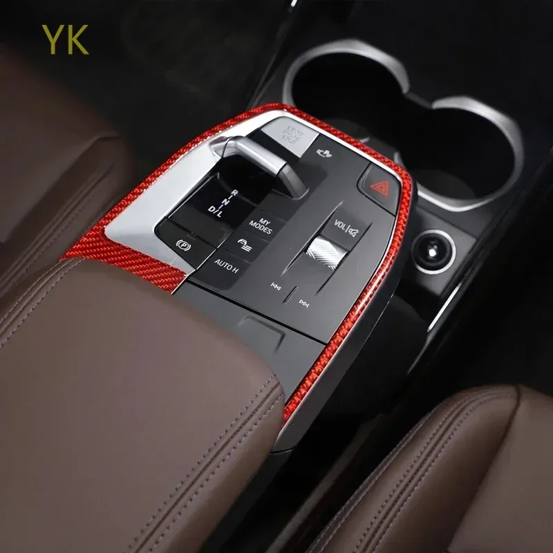 

For BMW X1 U11 2023-2025 Soft Carbon Fiber Car Central Control Gear Panel Frame Decoration Interior Car Accessories