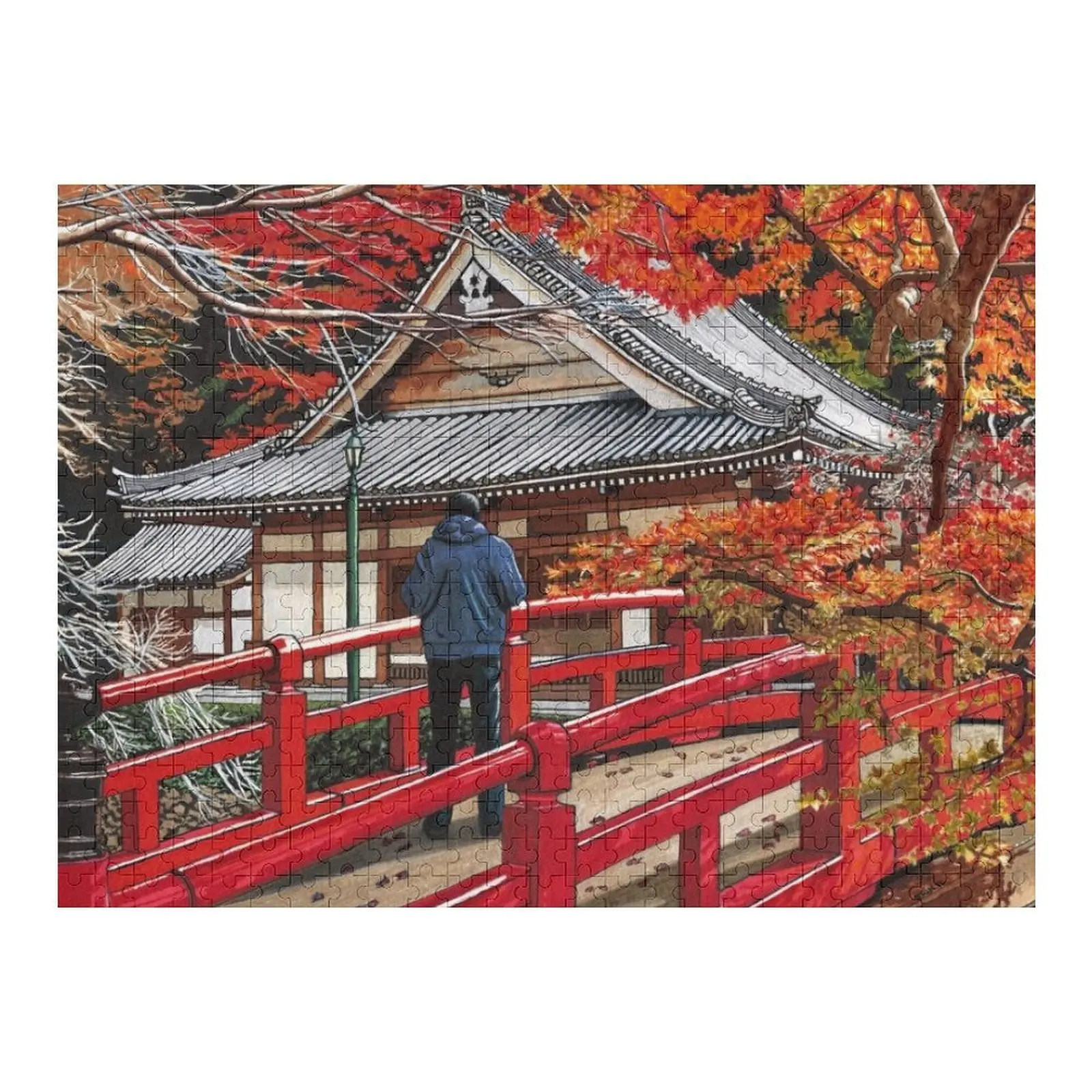 

Japanese Buddhist temple in Autumn Jigsaw Puzzle Photo Custom Name Wooden Toy Customized Picture Personalized Child Gift Puzzle