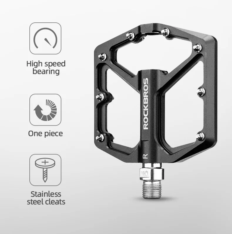 ROCKBROS Bike Pedale Aluminium Legierung Anti-slip Fahrrad Pedale Ultraleicht Versiegelt Lager einteiliges MTB Road Berg Radfahren pedal – Detail 6