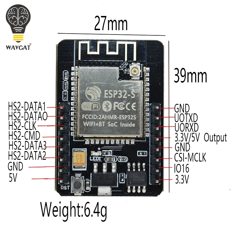 ESP32-CAM ESP-32S WiFi Module ESP32 serial to WiFi ESP32 CAM Development Board 5V Bluetooth with OV2640 Camera Module