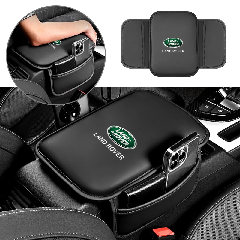 New Car Armrest Box Pad Universal Leather Armrest Cushion with Pocket Central Memory For Land Rover Discovery Range Rover Evoque