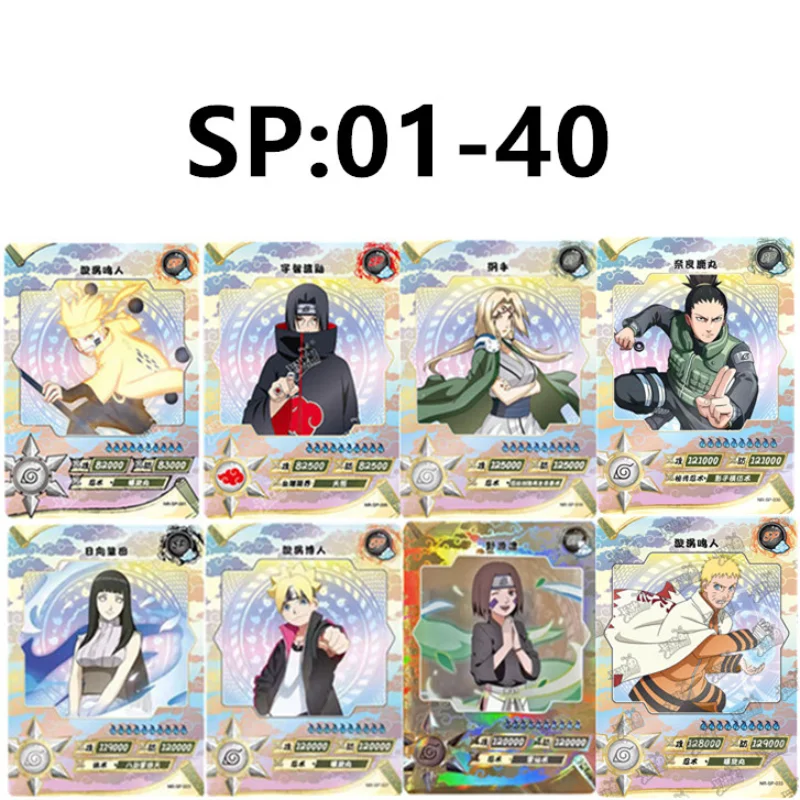 KAYOU Naruto SP Card 01-40 Series Bronzing Game Collection Cards Minato Uchiha Obito Anime Figure Flash Card Gift Toy for Kids