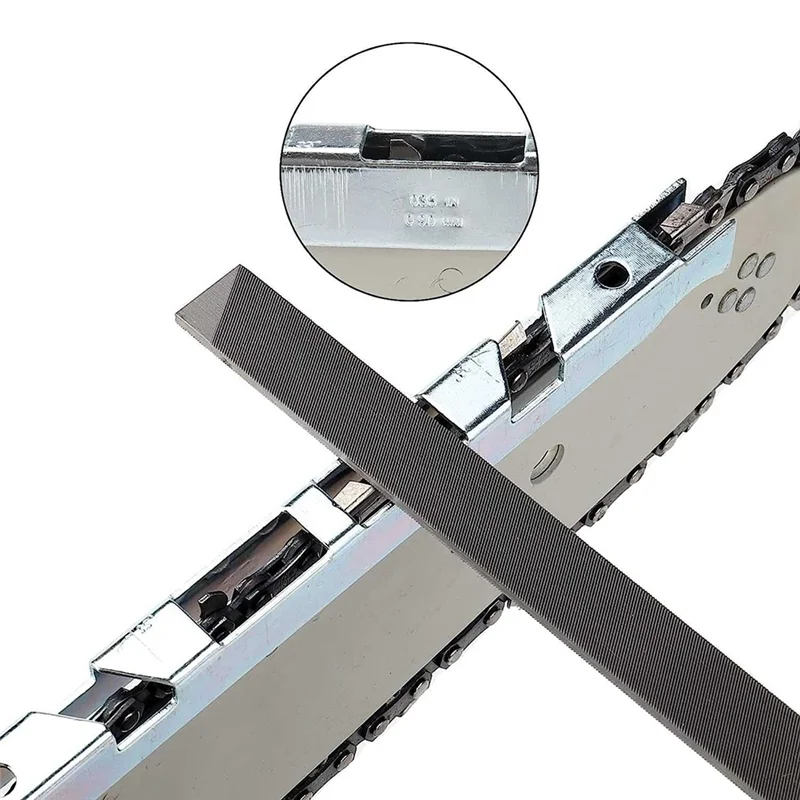 범용 전기톱 필드 샤프닝 키트, 체인톱 체인 샤프너 라운드 파일, 플랫 파일, 핸들, 파일링 가이드