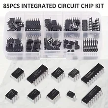 

85PCS Integrated Circuit Chip Kit 10 Specifications IC-NE555 IC-LM324 IC-LM358 DIP Single Precision Timer Combination kit