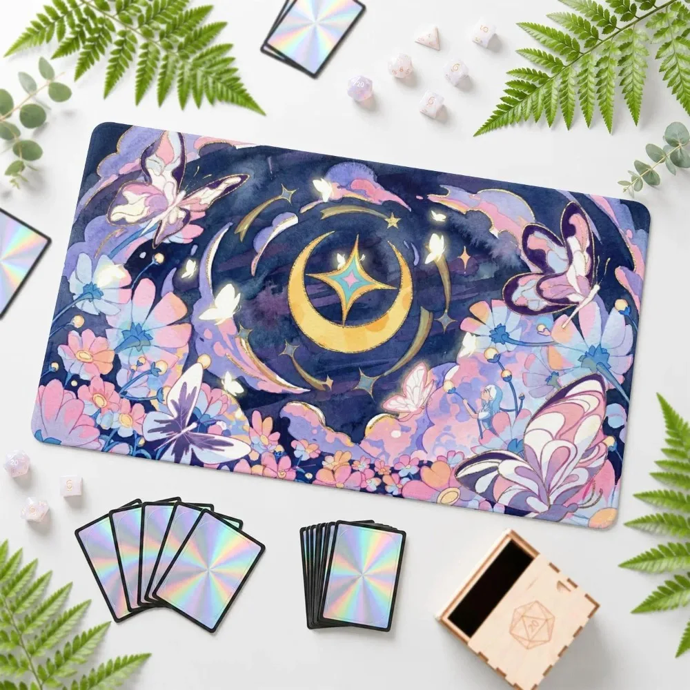 MTG Playmat Moon Butterflies | Magic Commander EDH Card Mat alfombrillas para escritorio tapis de souris pc accessories