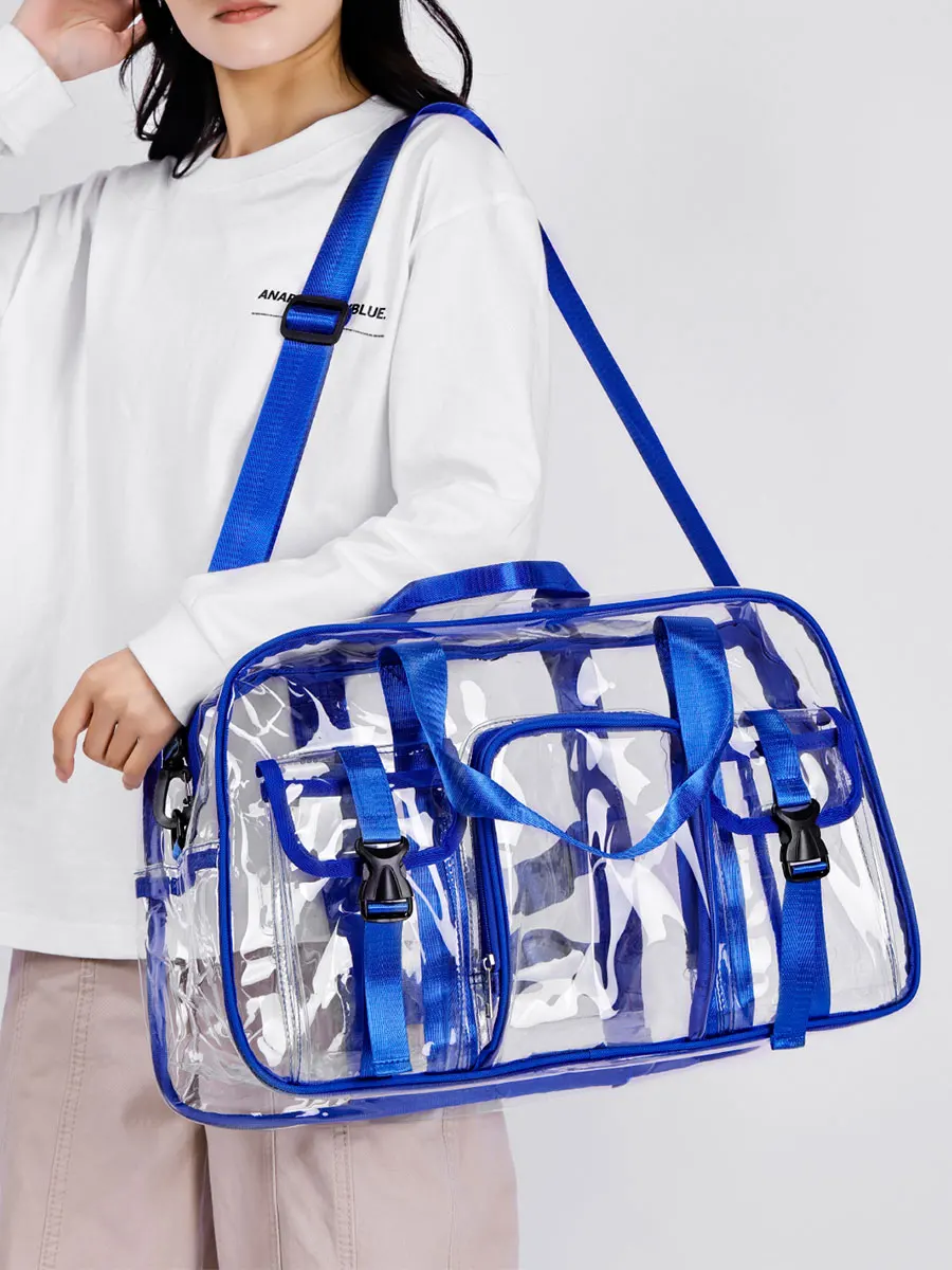 大容量の女性用-pvc-トラベルバッグ透明防水ハンドヘルドヨガ水泳フィットネスバッグシングルショルダークロスボディバッグ