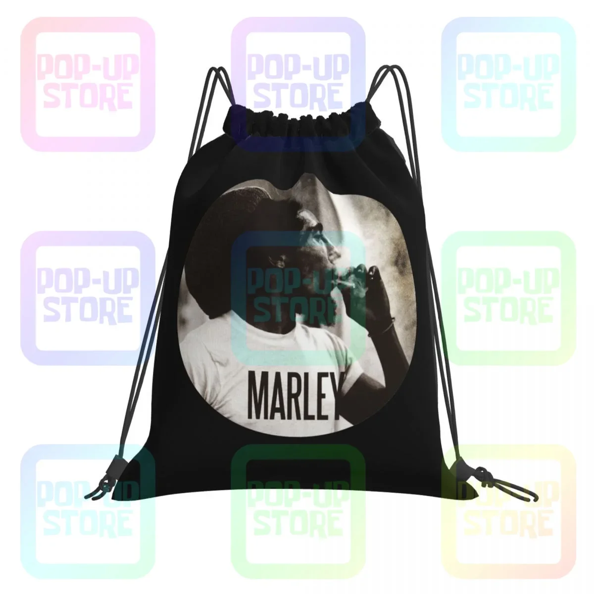 Bob Marley Smoking Reggae Drawstring Bags Gym Bag Travel Training Sports Style School Sport Bag