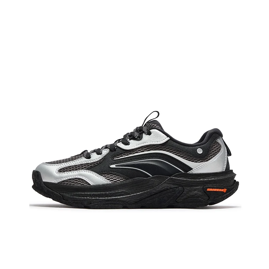 361 Boundless Abrasion Resistant Height Increasing Low top Casual Shoes Men's Silver Black 672636771-4