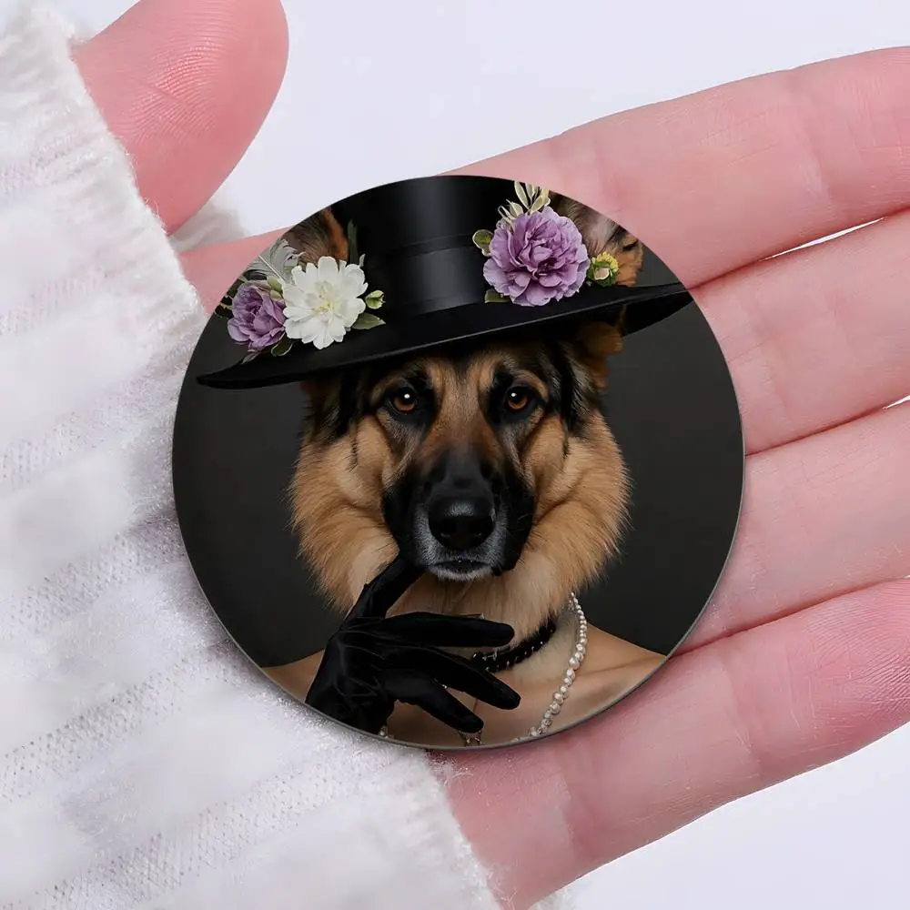 الراعي الألماني الكلب لطيف راهبة شارات مستديرة رائعة شارة دبابيس دبابيس الإبداعية للملابس قبعة ظهره هدية الملحقات #3