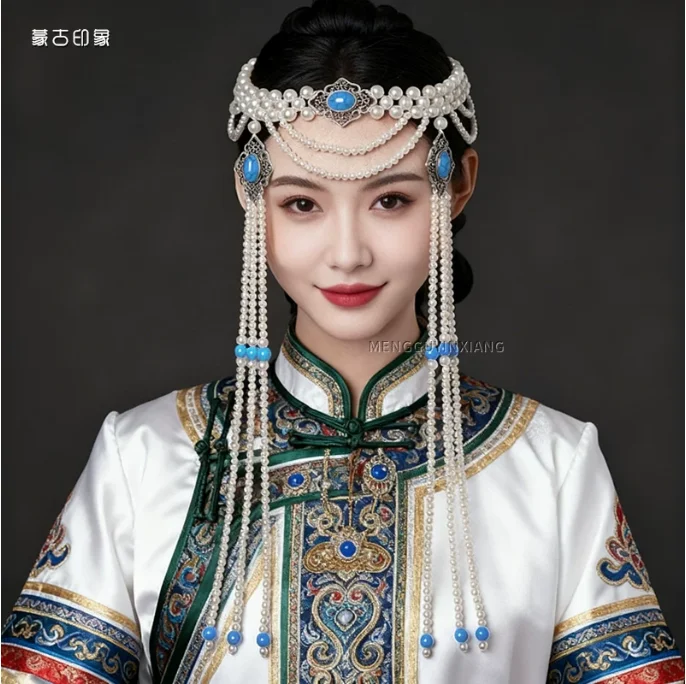 Chinese Mongolian Style Su Headwear Women's Dance Performance Etiquette Retro Hair Accessories