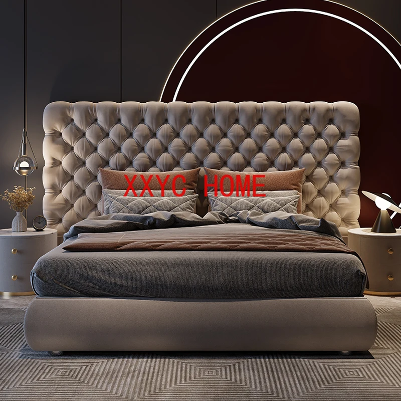 Designer Model Italian Minimalist Large Apartment Villa Grand Master Bedroom Double Marriage Bed