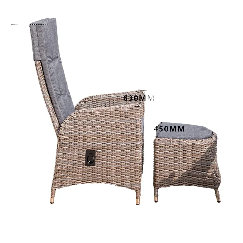 

#Outdoor balcony high backrest leisure rattan chair three-piece set table and chair balcony backrest chair home