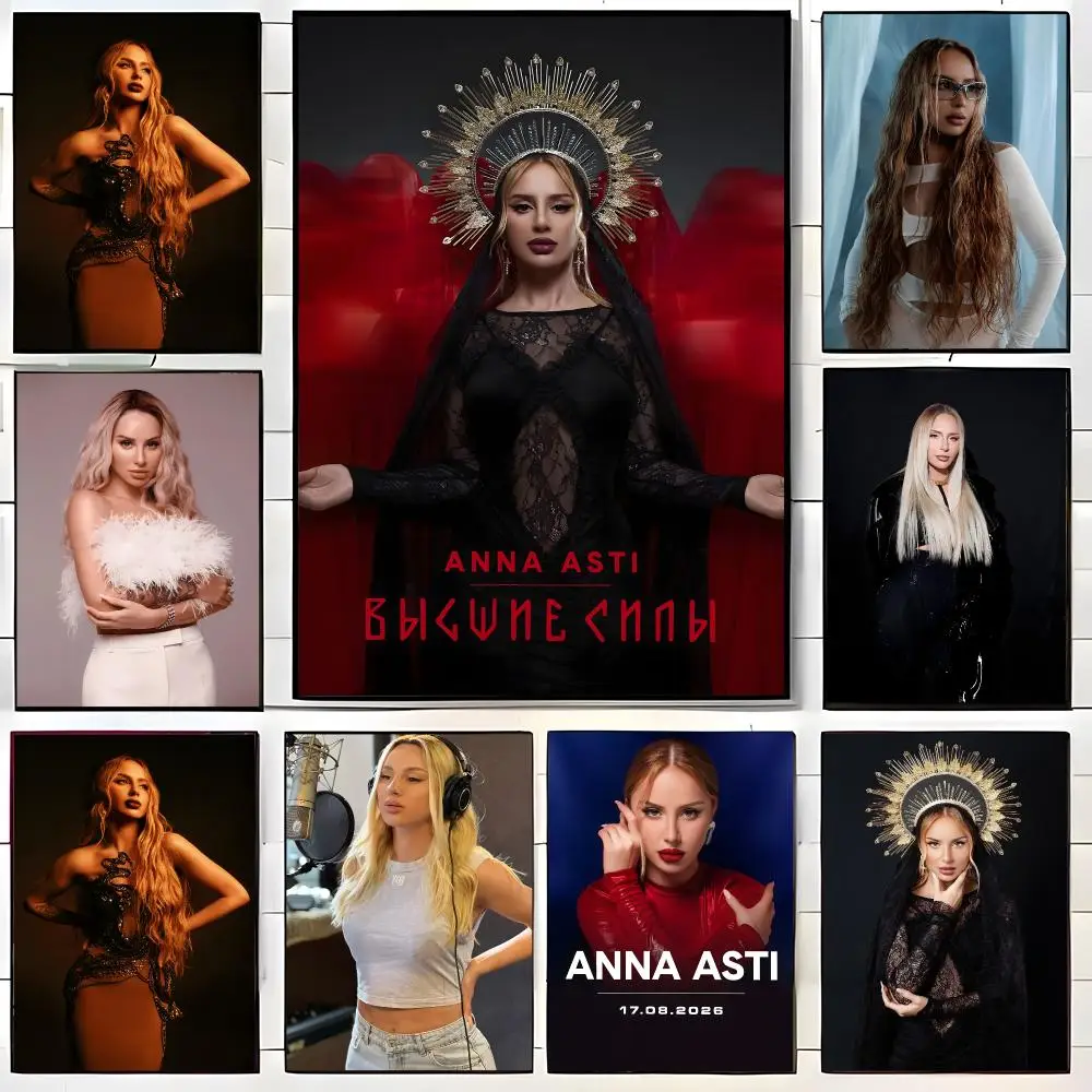 Russian Pop Singer A-ANNA ASTI Poster  Self-adhesive Art Waterproof Paper Sticker Coffee House Bar Room Wall Decor