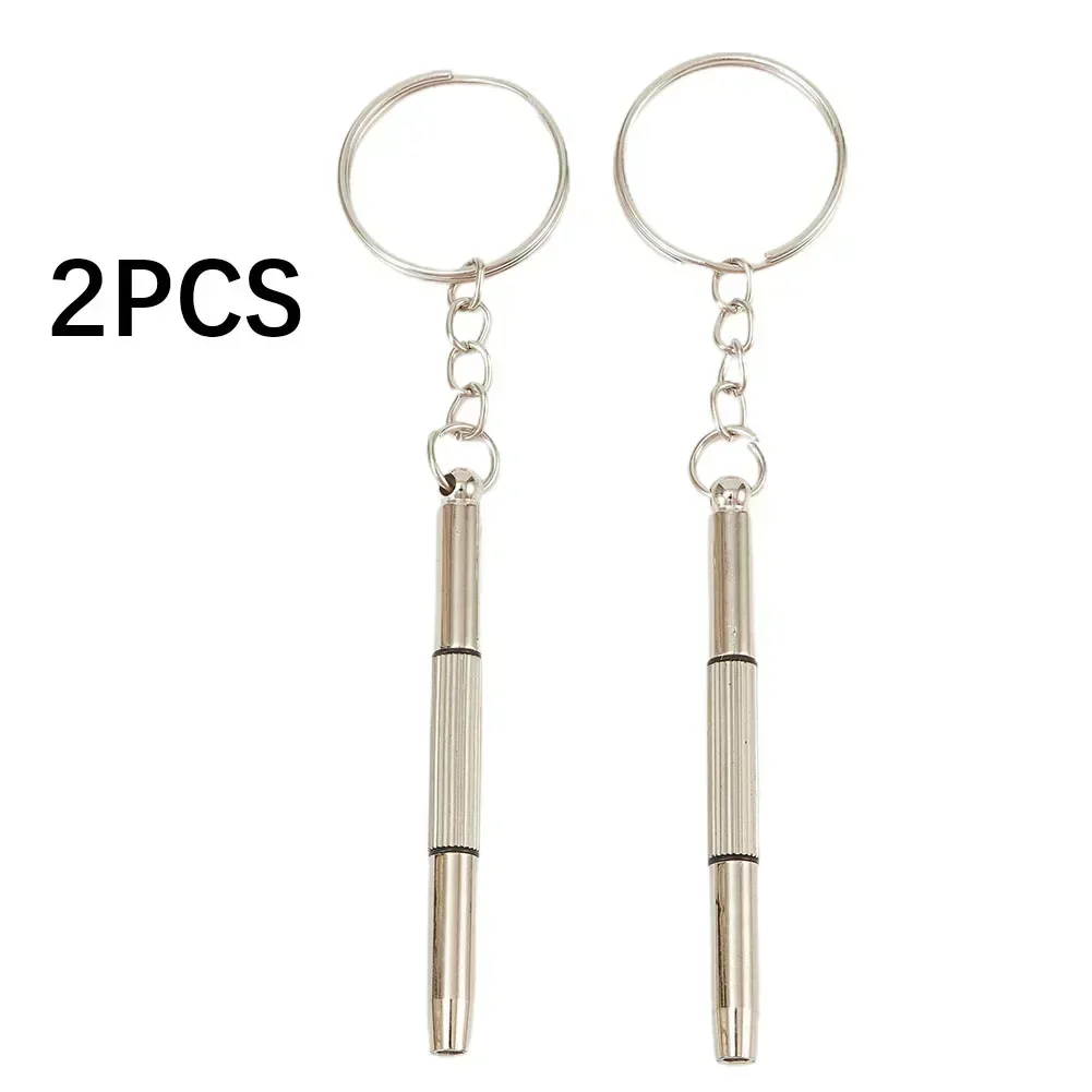 2pcs Mini 3in1 Screwdriver For Eyeglass Optical Eye Glasses Repair Tool Portable Keychain Spectacles Watch Repair Kit Hand Tool