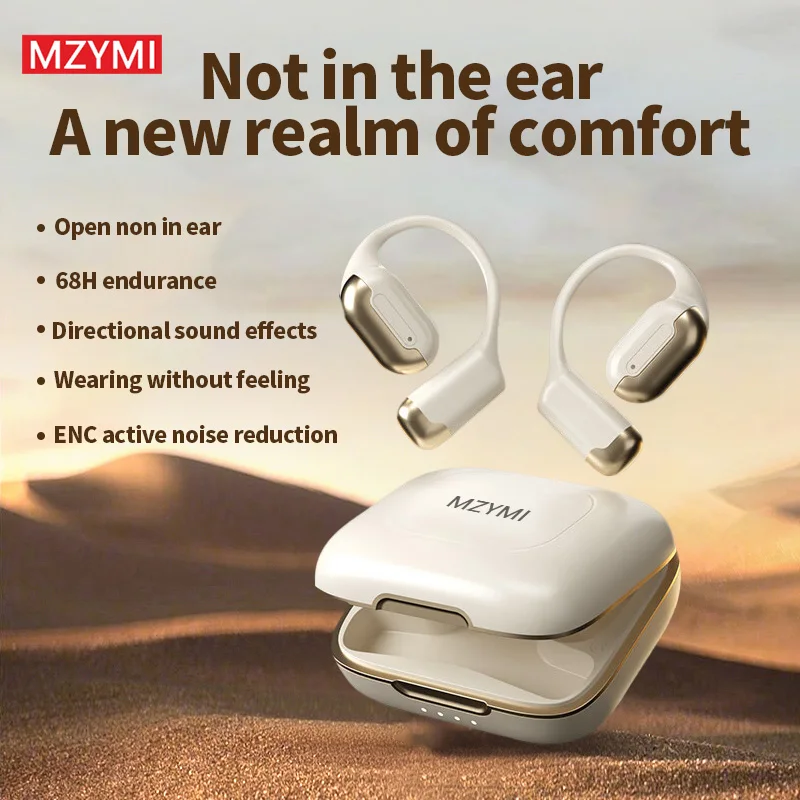 

mzymi G118 Wireless Open Non In Ear Earbuds Earhook ENC Call Noise Reduction Headsets Bluetooth5.4 IP54 waterproof Headphones