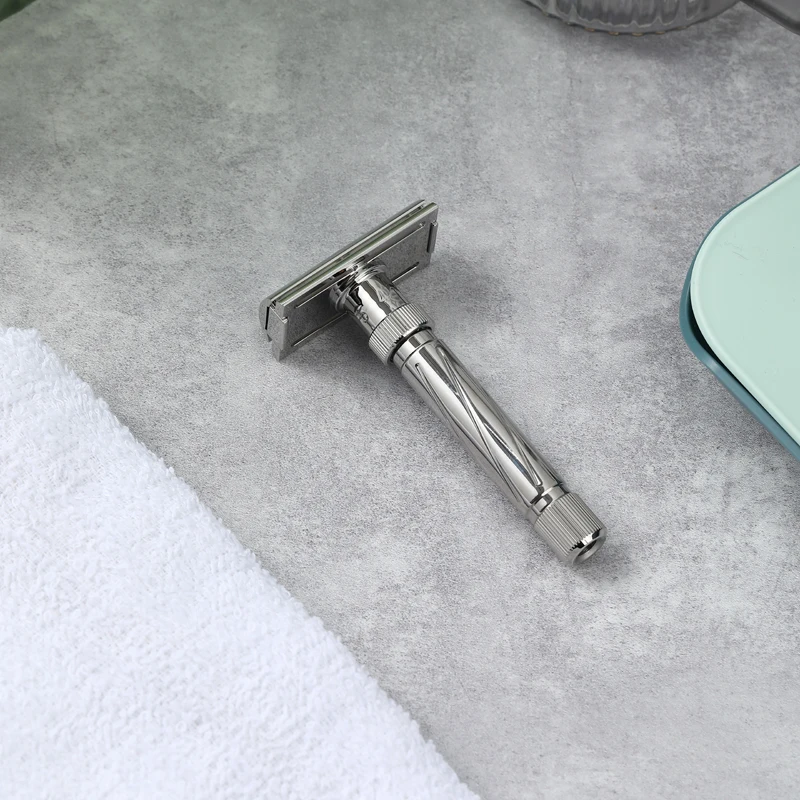 ماكينة حلاقة أمان للرجال قابلة للتعديل من الفولاذ المقاوم للصدأ من YAQI Ultima - ماكينة حلاقة احترافية عالية الجودة للرجال