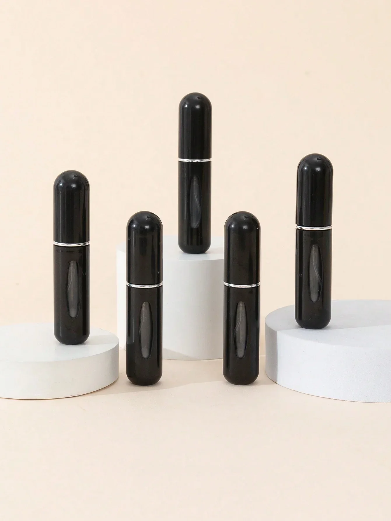 Juego de botellas de perfume de 5ml, material ecológico, botella pulverizadora de perfume, mini contenedor hidratante portátil, 5 uds.