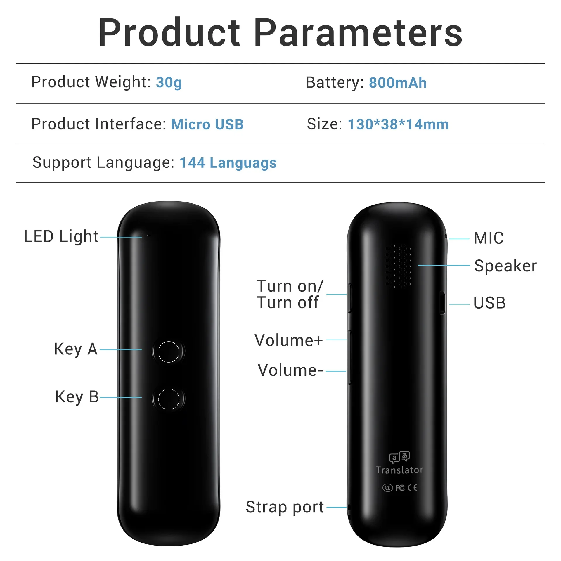G5 PRO Translator Voice Translator Mutual Translator Cross-border multilingual photo travel recording Online and offline