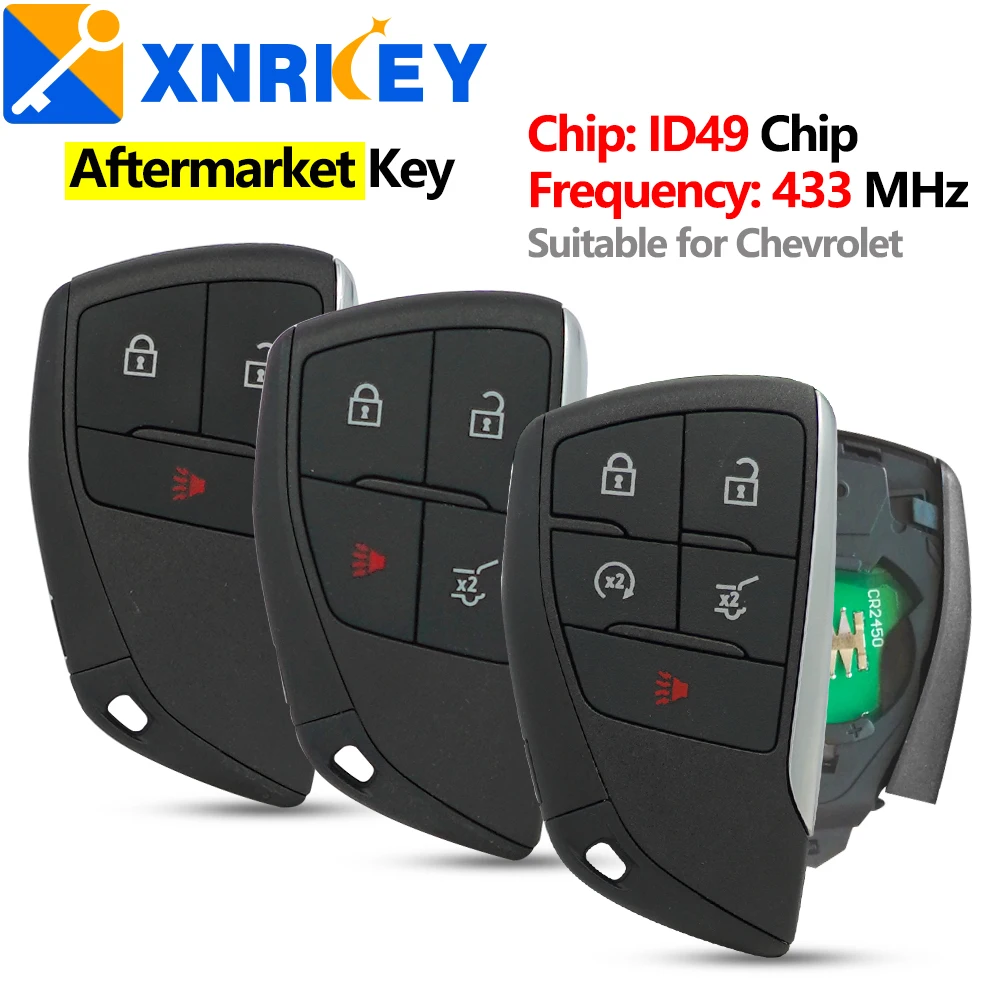 

XNRKEY 3/4/5Button Smarty Key GMC Yukon XL Denali for Chevrolet Suburban Silverado for Buick 2021 2022 Remote 433MHz ID49 Chip