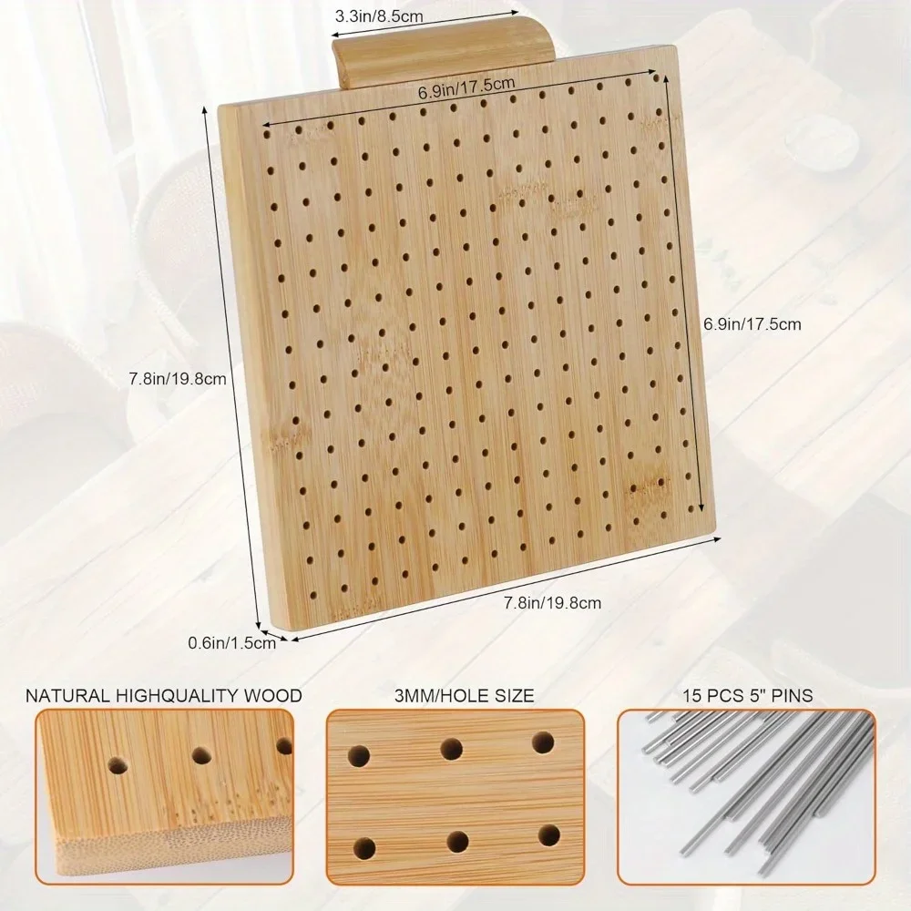 1 مجموعة لوح حجب خشبي الجدة مربع لوح كروشيه صياغة مع حجب حصيرة حجب مجلس لحياكة الكروشيه 2025 #2