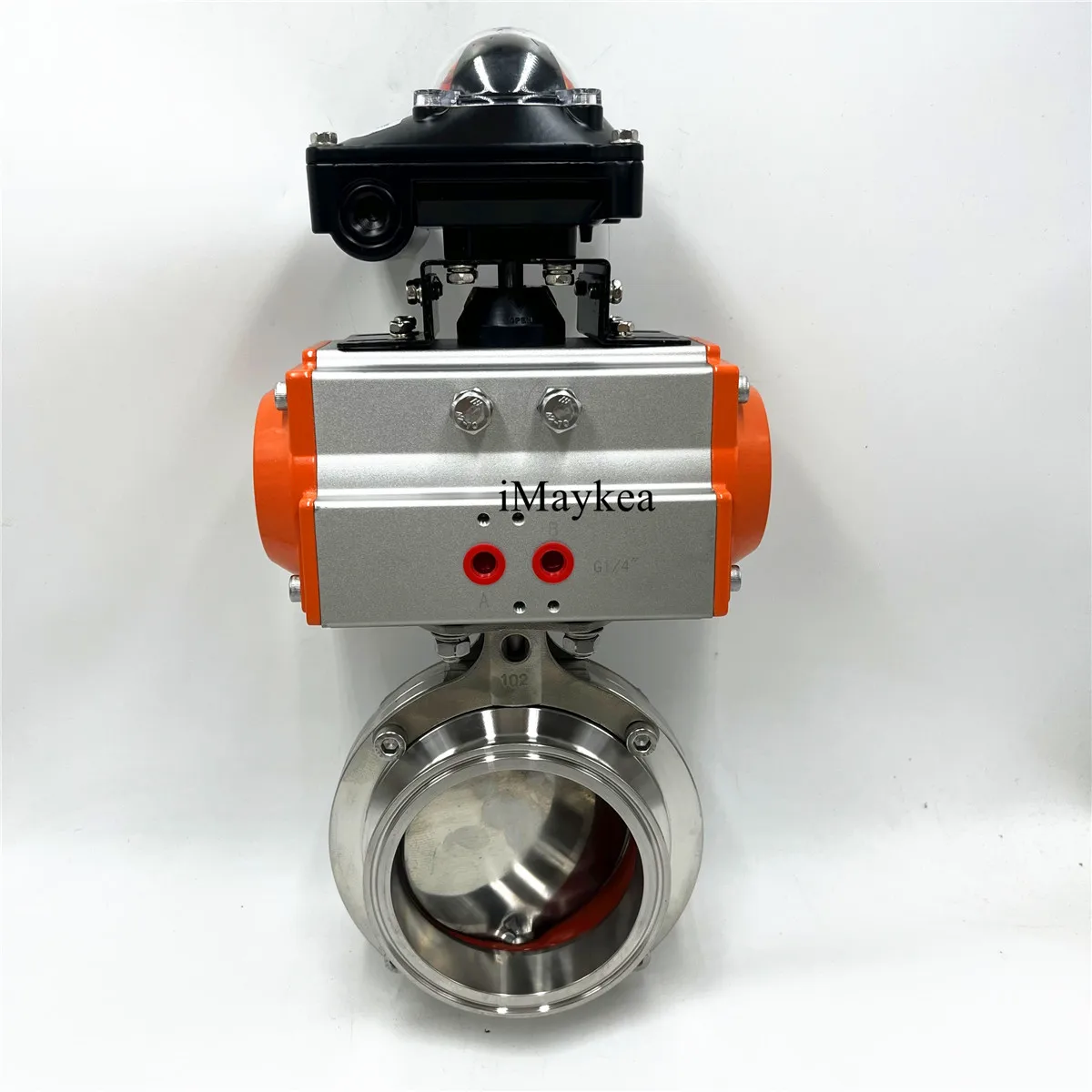 

2" Stainless Steel 316 Single Acting Clamp OD 64MM EPDM Sealing Sanitary Pneumatic Butterfly Valve With Limit Switch