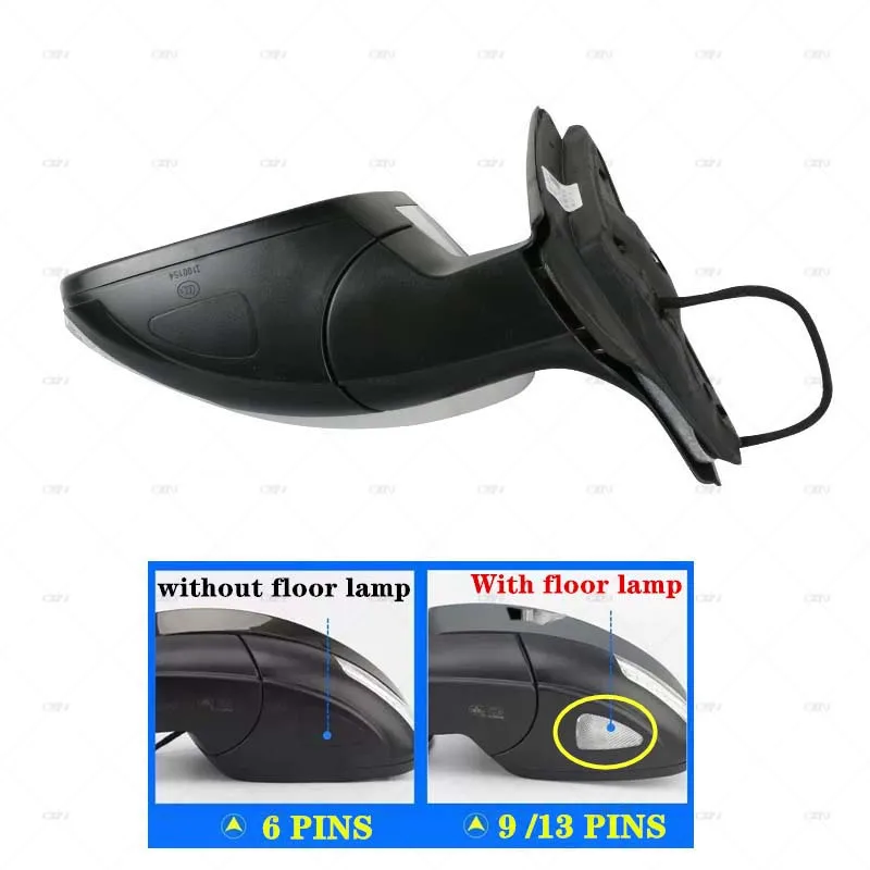 1PCS Car Door Outer Rearview Side Mirror Assembly For Volkswagen VW Tiguan 2010 2011 2012 2013 2014 2015 2016  6/9/13 PINS