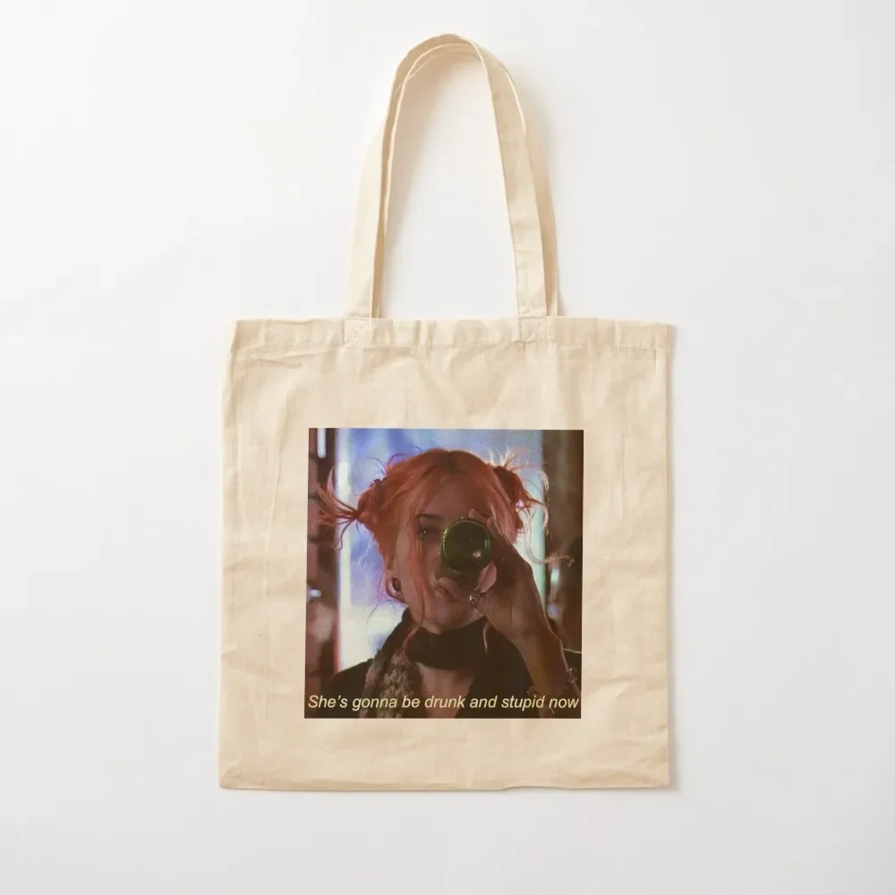 

Eternal Sunshine Of The Spotless Mind She's gonna be drunk and stupid now Quote Tote Bag bags luxury women Tote Bag