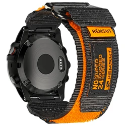 Hemsut Nylon Quickfit Strap for Garmin Watch Band Rugged Black Sporty Loop Design For Fenix Forerunner Instinct Enduro