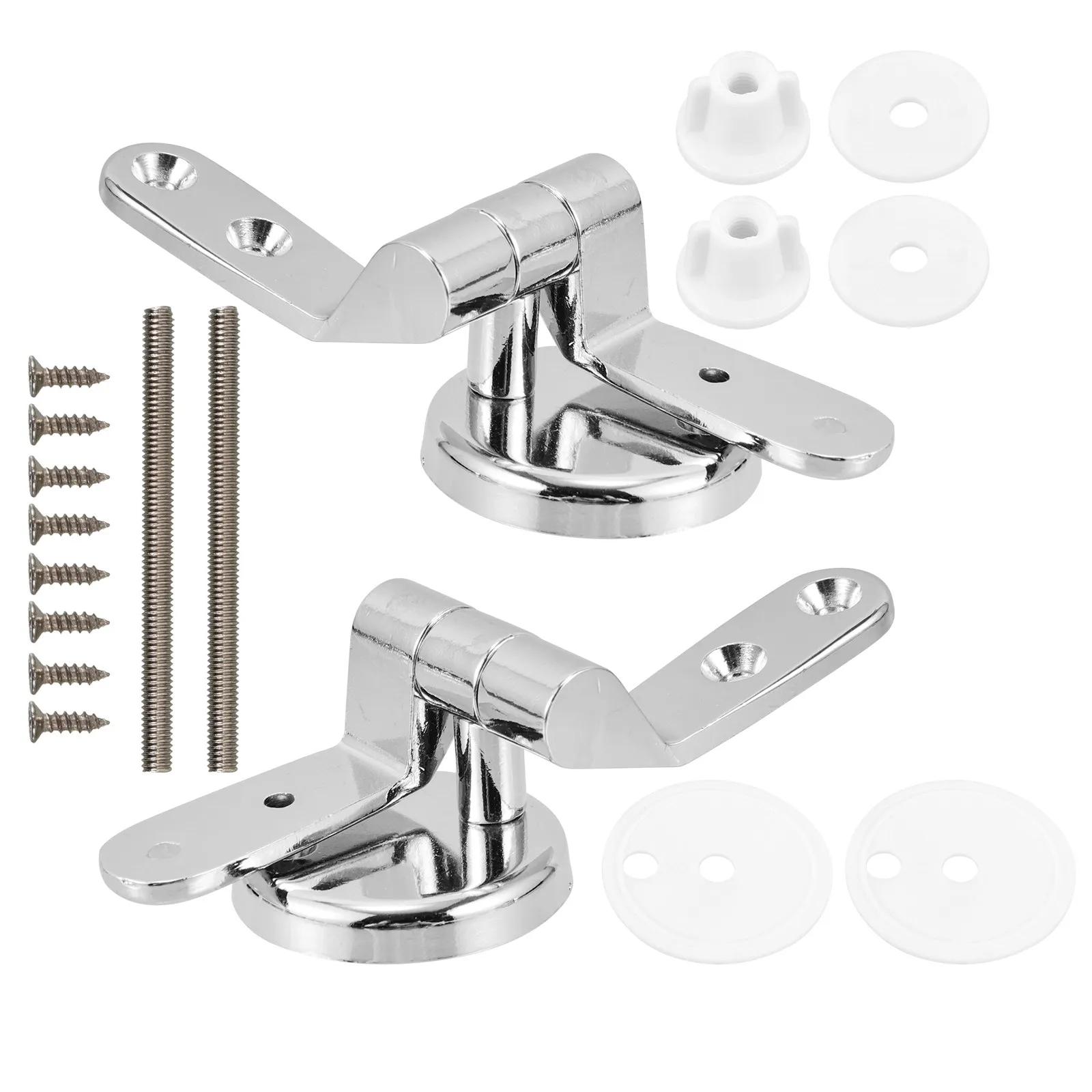 

1Set Toilet Seat Hinge Fitting Zinc Alloy Heavy Duty Strong Hold No Fade No Rust Easy DIY Installation Soft Closing Toilet Lid