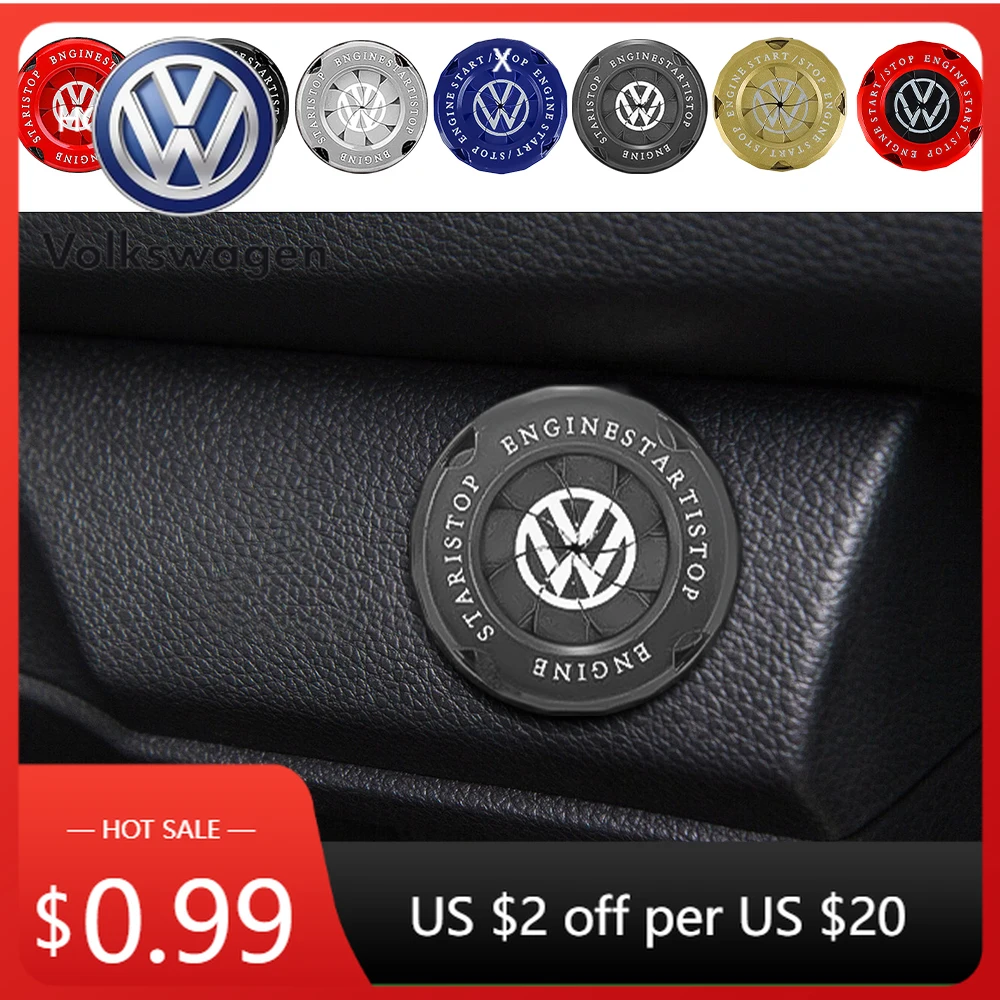 

Подстаканники для двигателя автомобиля, одна кнопка, крышка зажигания, переключатель запуска, декоративная кнопка, Стайлинг для Volkswagen VW R GTI Golf