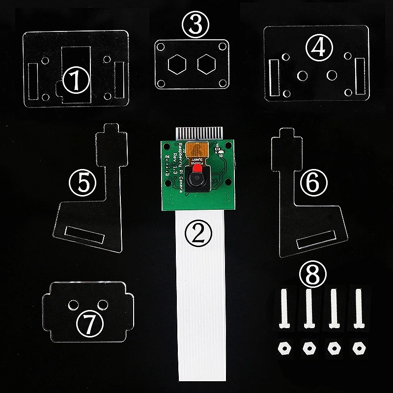 2X Ov5647 Mini Camera Acrylic Holder Transparent Webcam Bracket For Raspberry Pi 3 Camera