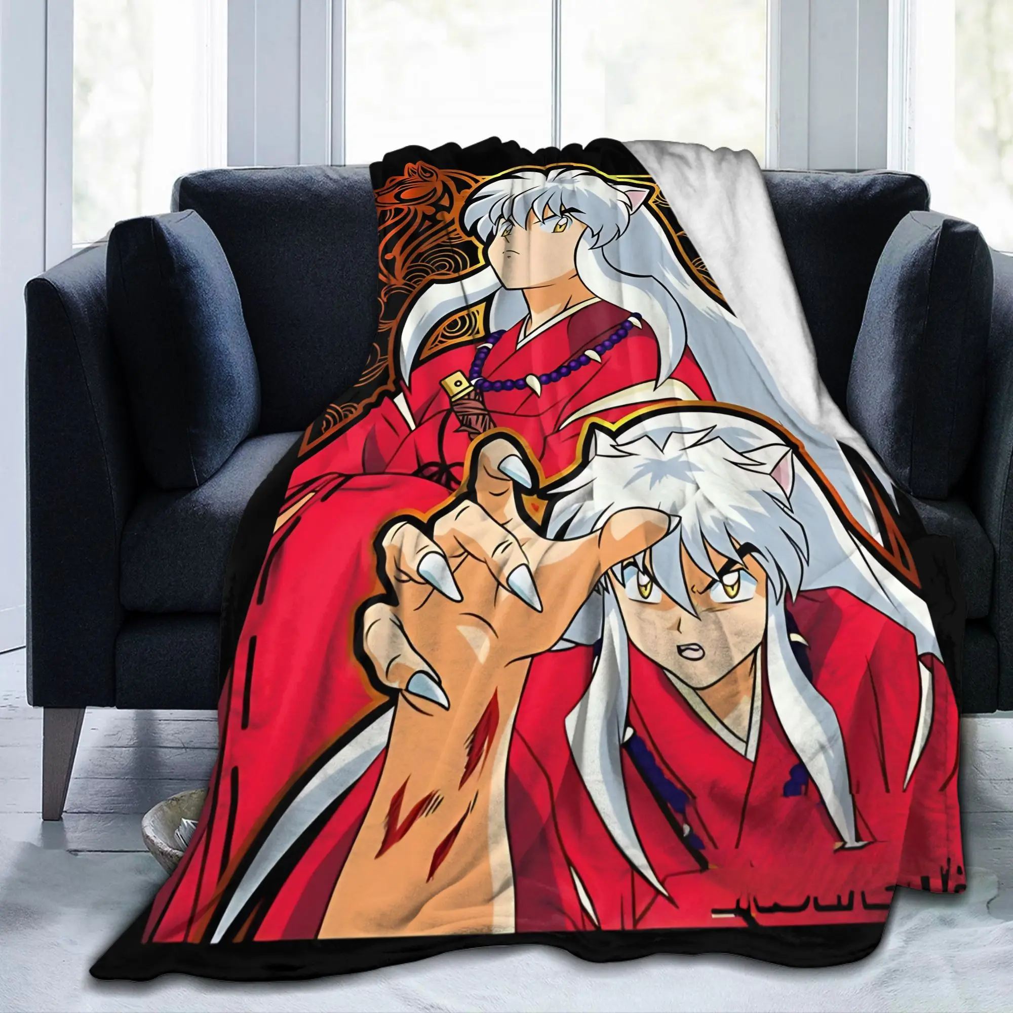 Claw of the Beast  Fleece Throw Blankets Inuyashas Blanket for Bed Couch Super Soft Bedding Throws,