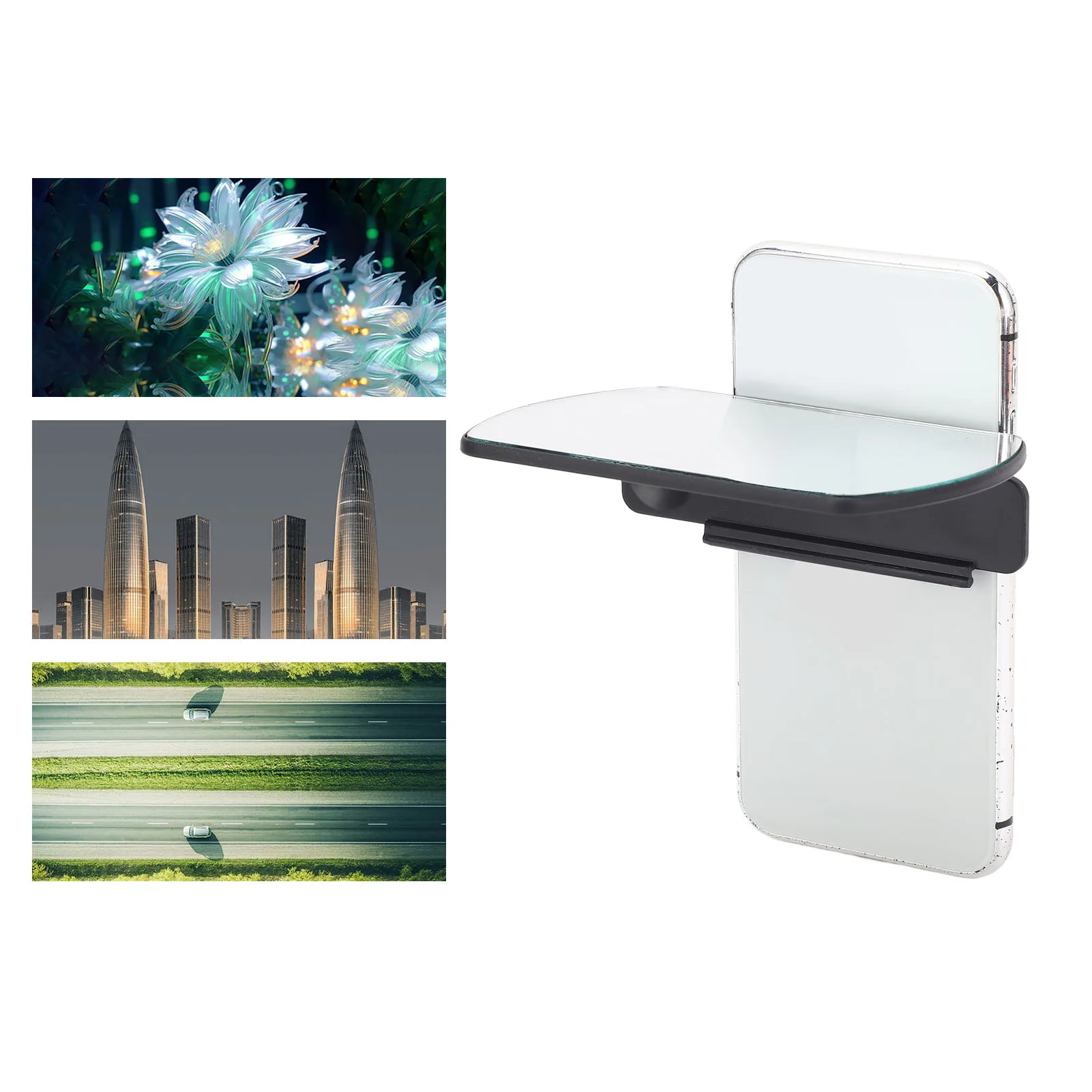 Phone Reflection Mirror Horizontal Vertical Use Smartphone Camera Mirror Good Compatibility with Clip for Outdoor Photography