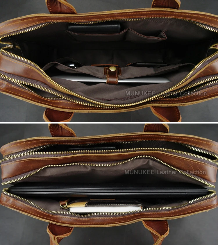 Luksusowa skórzana torba męska na ramię skórzana torba messenger messenger męska torba Crossbody torebka na ramię torba na laptopa 14 "brązowa