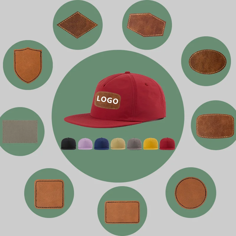 

Customized 5-panel Leather Label Flat Edge Quick-drying Hat Spring and Summer Men's and Women's Trend Nylon Camping Baseball Cap