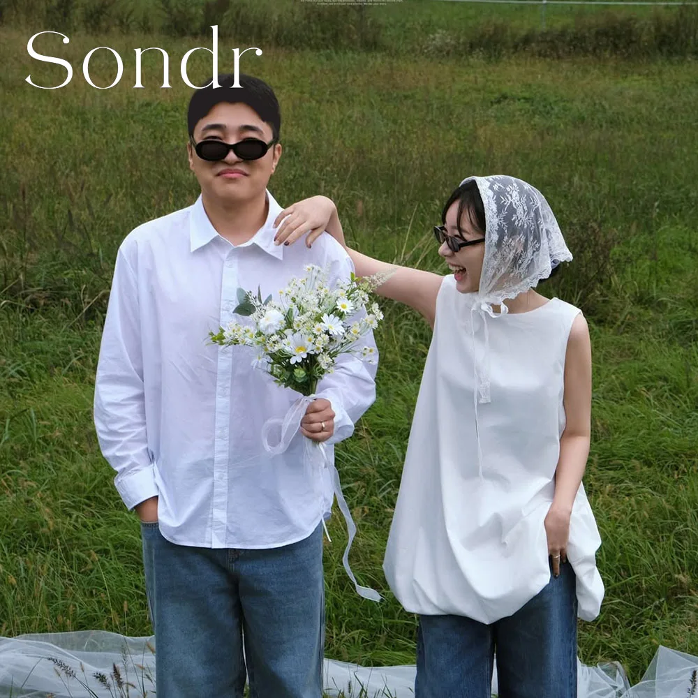 

Sondr Customized Mini Simple Korean Wedding Dresses Photo Shoot O-Neck Sleeveless A Line Short Self-Wedding Party Gown 2026