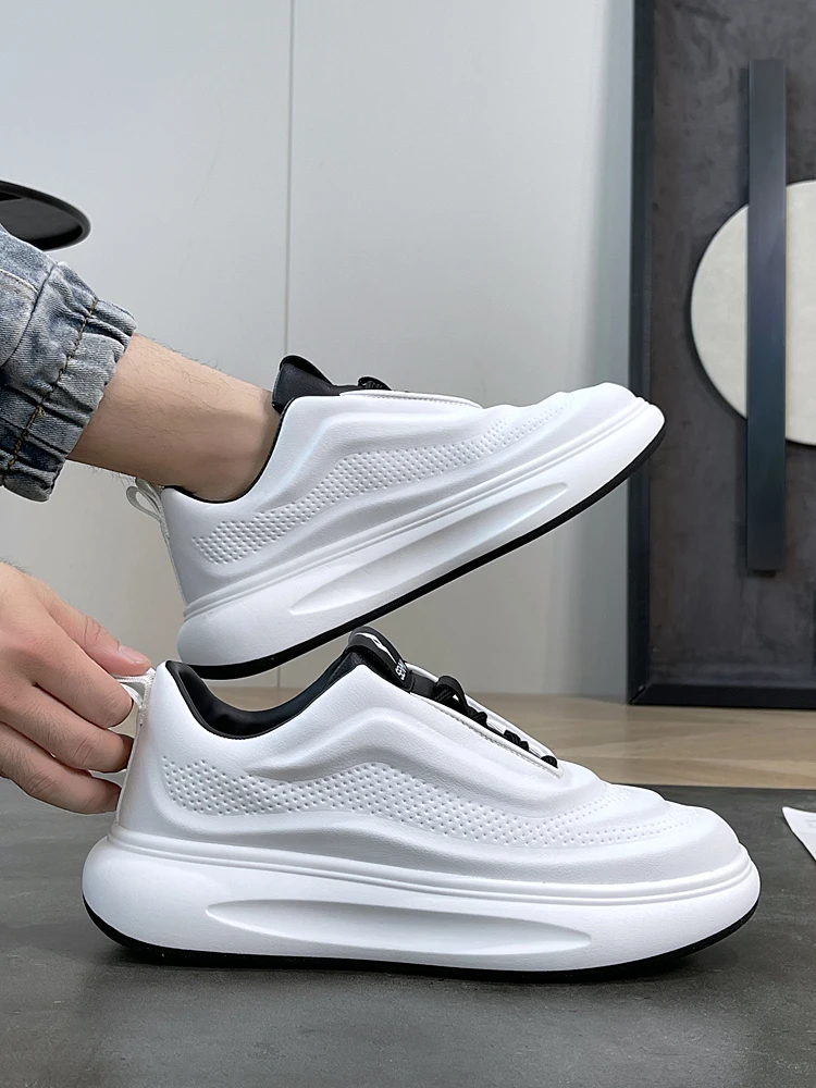 Senma Zapatos informales de suela gruesa, zapatillas deportivas de moda para hombre, antideslizantes, cómodas, para todas las...