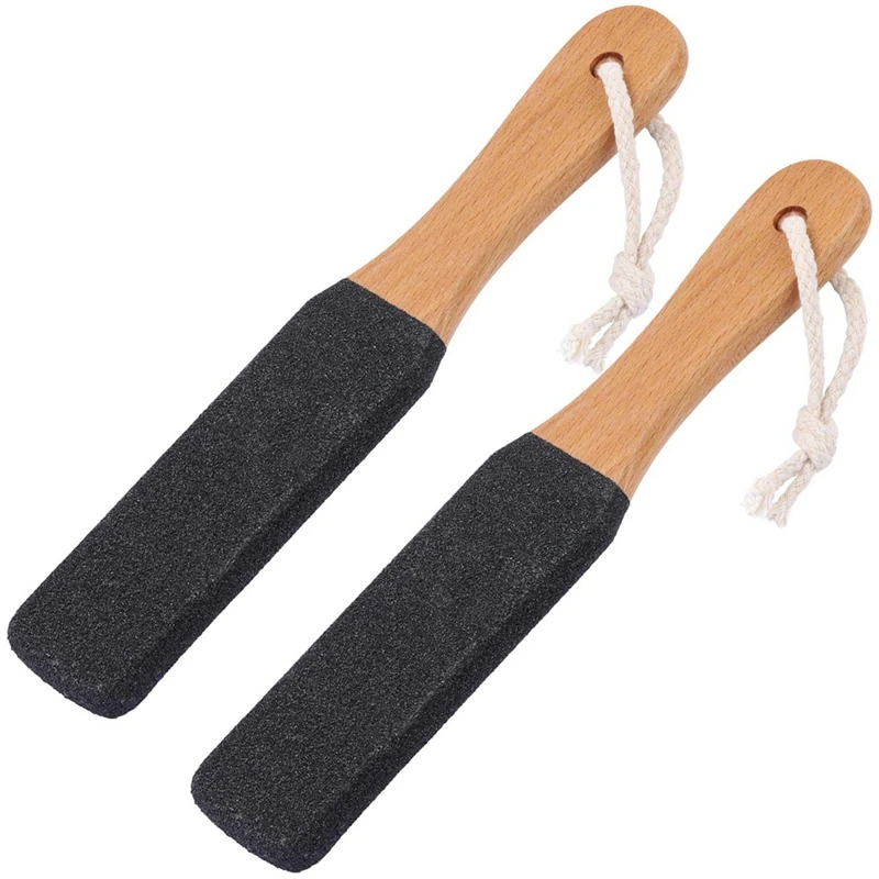 2 Pieces Foot File Callus Remover Heel Grater Wooden Handle Foot Scrubber Pedicure File Foot Filer