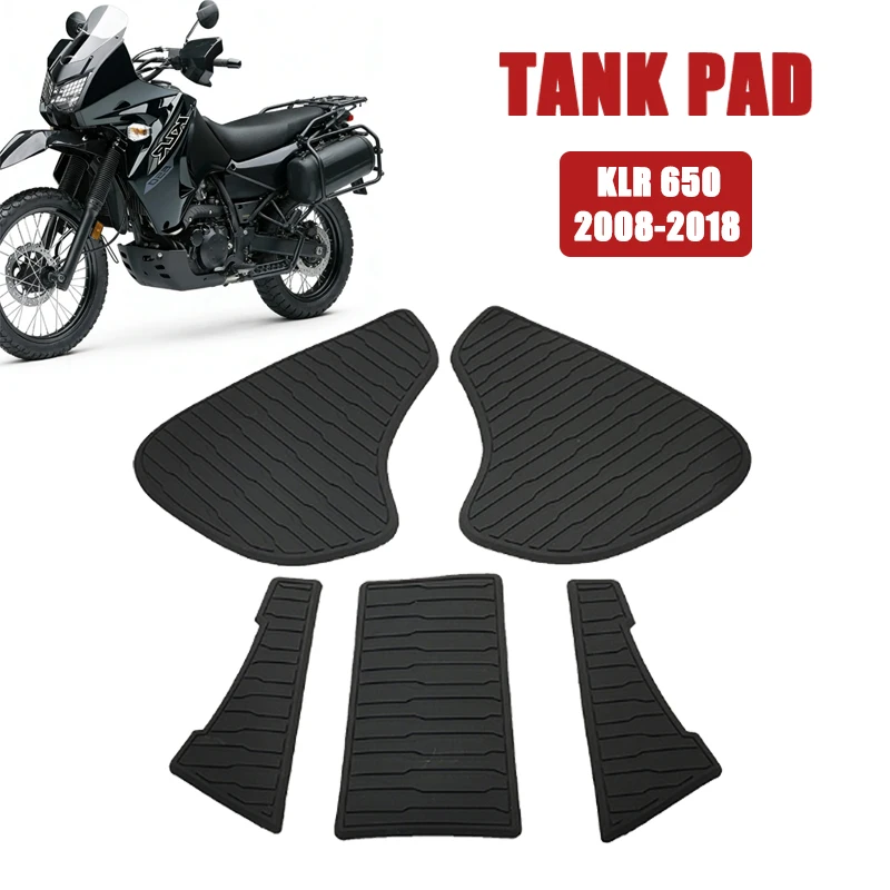 Motorcycle Side Tank Pad Rubber Decal Tank Protector Anti-Slip Scratch-Resistant Protector Sticker For Kawasaki KLR650 2008-2018