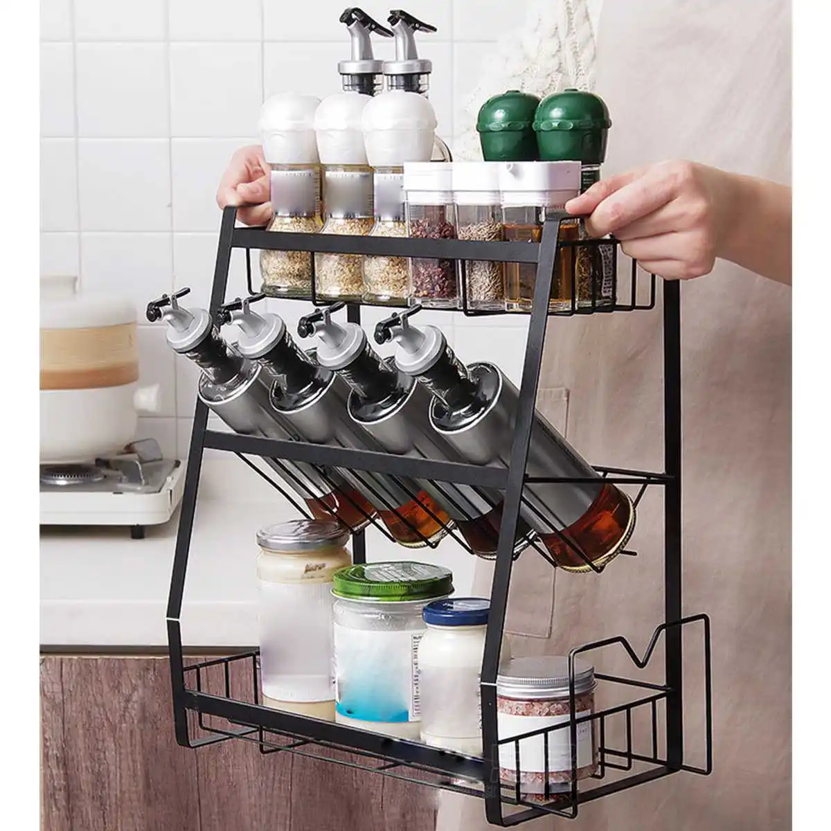 3 Tier Kitchen Shelf Rack Kitchen Shelf Spice Organizer Kitchen Storage Rack Bathroom Organizer Shelf