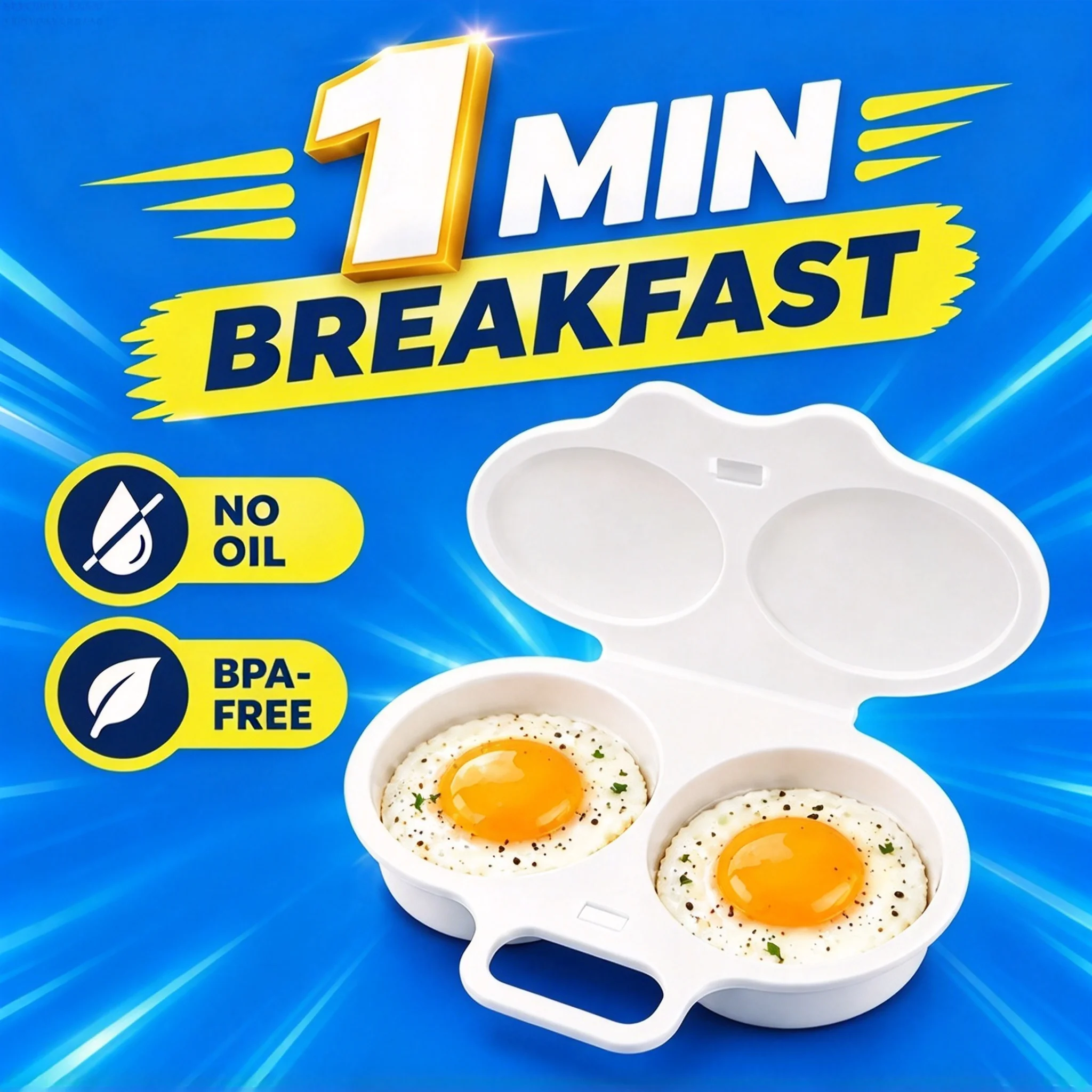 1pc Food Grades Plastic Microwave Egg Cooker Heat Resistant Kitchen Cooking Mold Egg Fryer Easy To Clean Steamed Egg Box