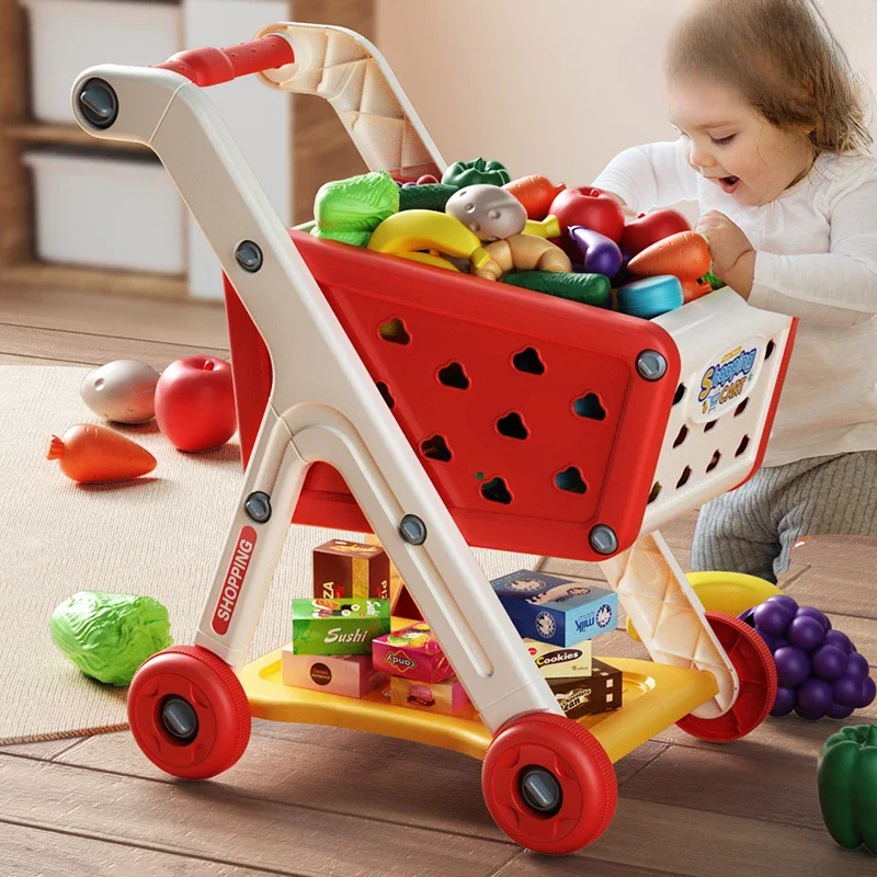 Carrello della spesa per bambini carrello giocattolo ragazza 0-5 anni casa da gioco simulazione ventilatore regalo di compleanno per bambini