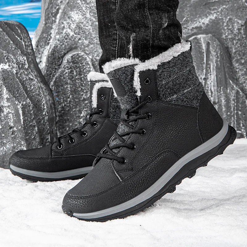 

Winter Men's Snow Boots Outdoor Slip-Resistant Durable Warm Boots Simple Stylish Versatile Casual Shoes Botas Para Hombre Male
